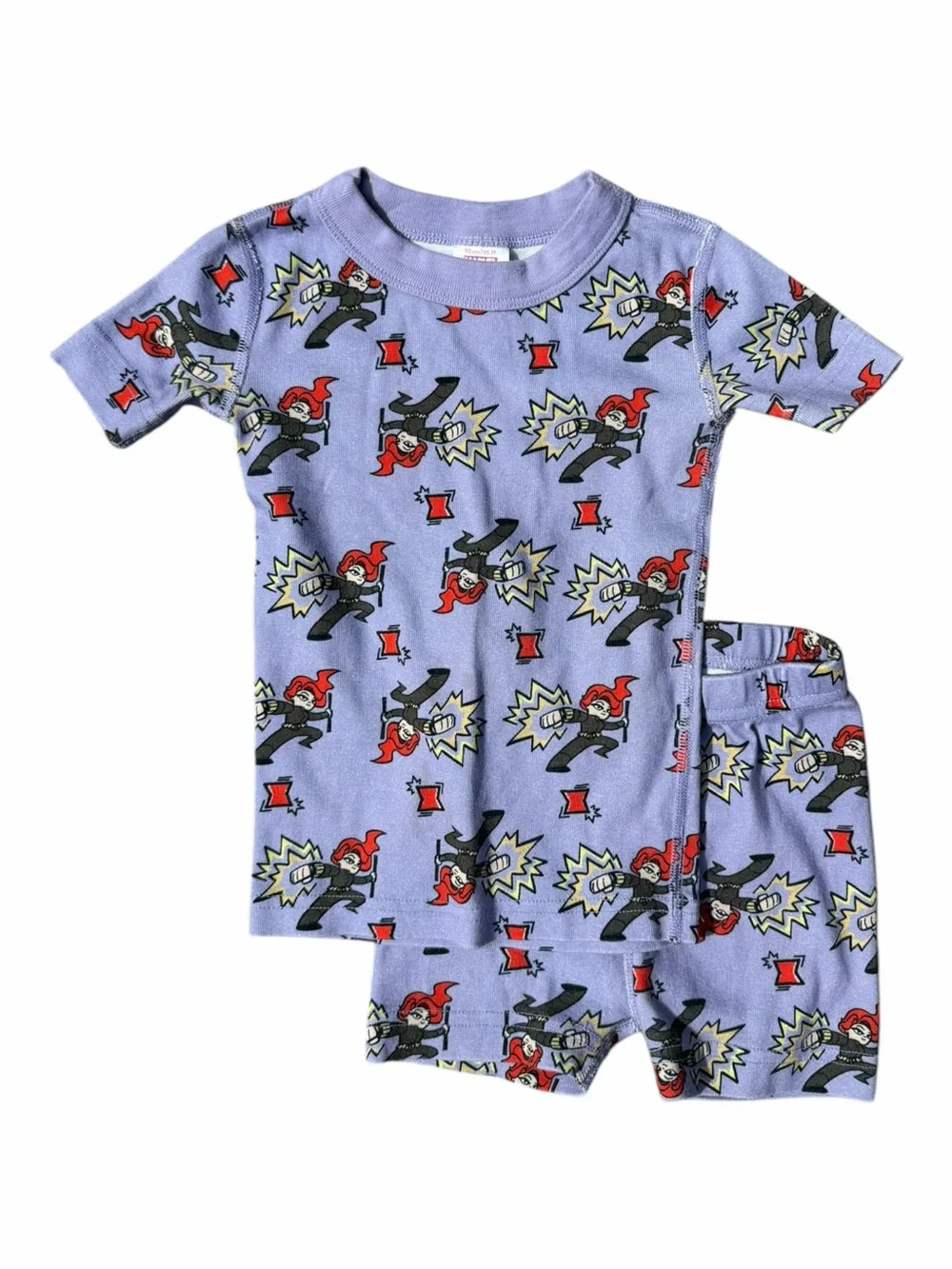 Hanna Andersson Marvel Black Widow Short Pajama Set Kids 3T 90cm Purple